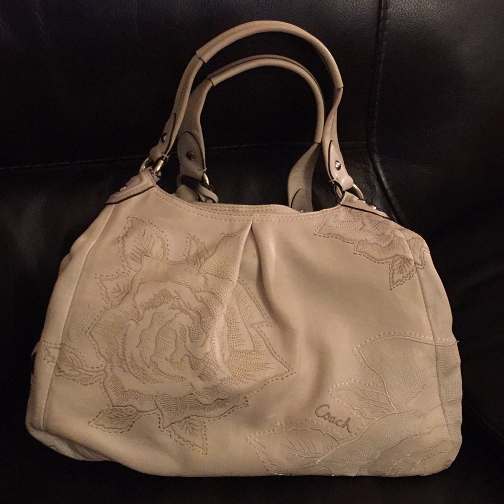 Coach Madison embroidered shoulder bag.
